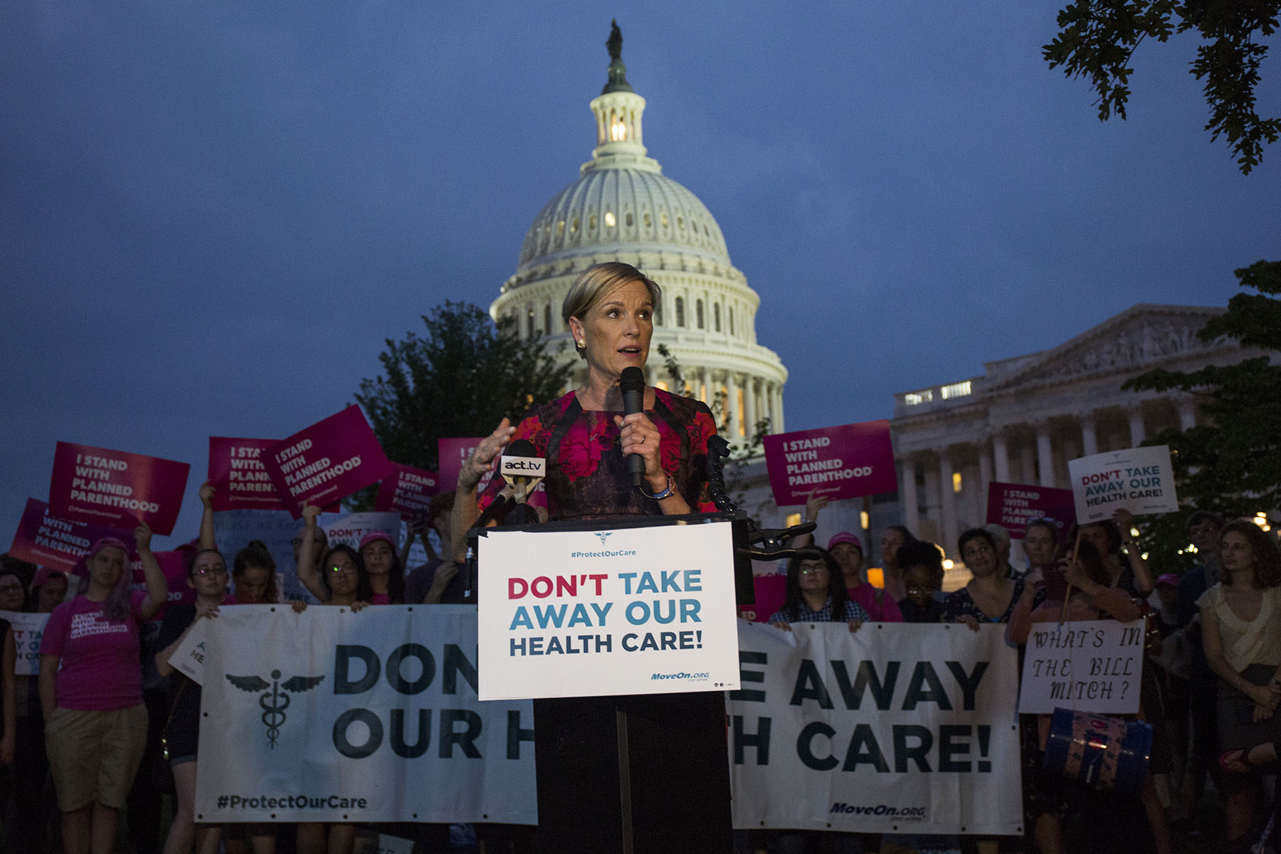 Cecile Richards speaks during a rally outside of the Capitol Building.