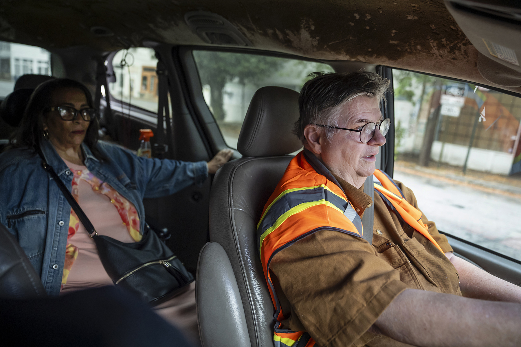 Roll 2 the Polls driver Elisabeth Huhn (right) drives Cathy Johnston in Atlanta, Georgia