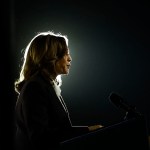 Vice President Kamala Harris speaks at a campaign rally in Washington, D.C., on October 29, 2024.