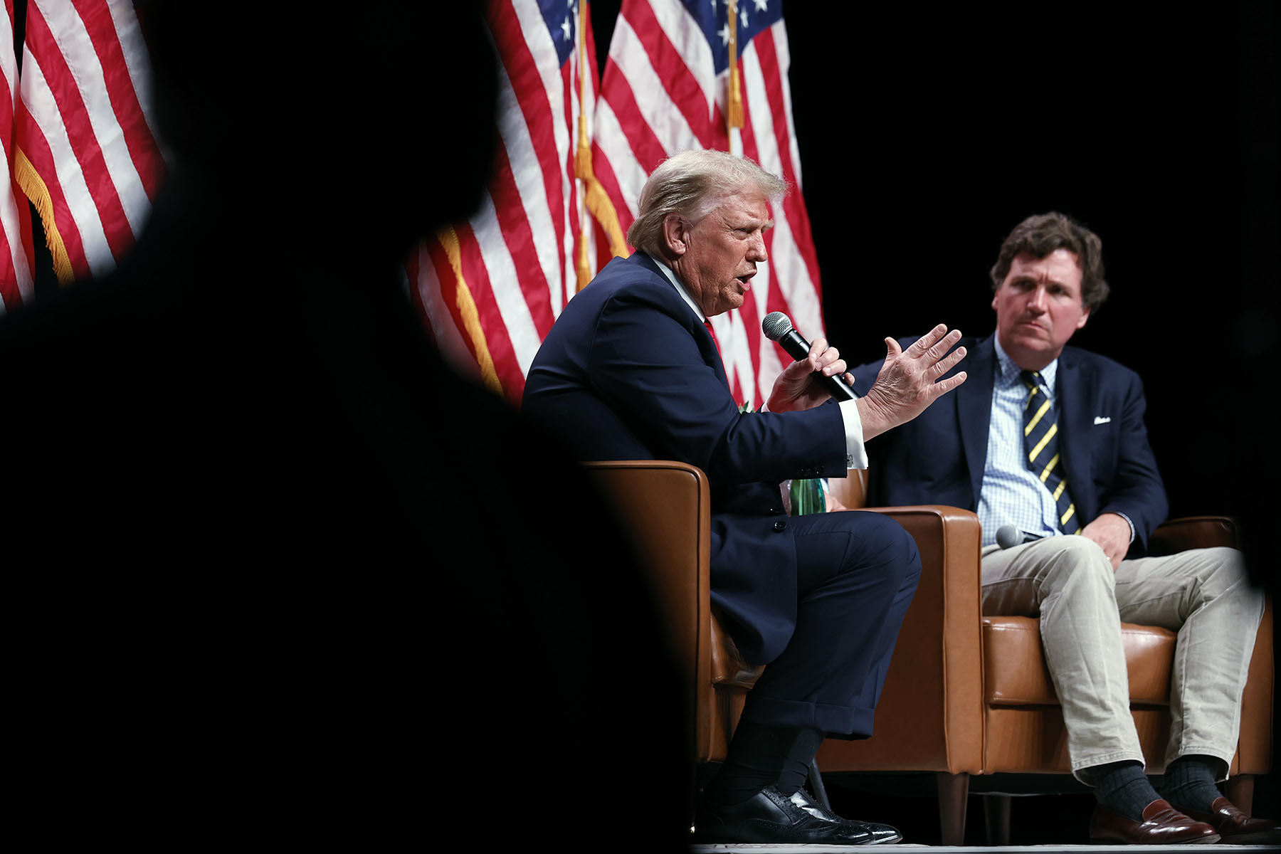 Former President Donald Trump sits down for a conversation with Tucker Carlson.