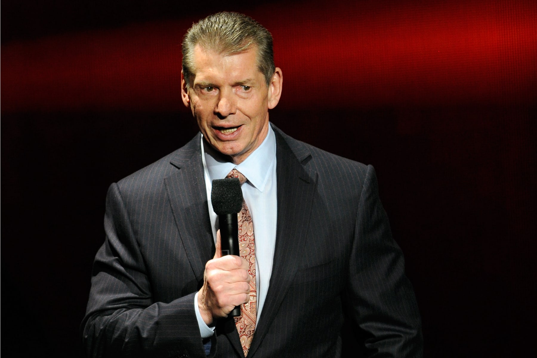 Vince McMahon speaks in 2014