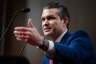 Pete Hegseth gestures during a confirmation hearing
