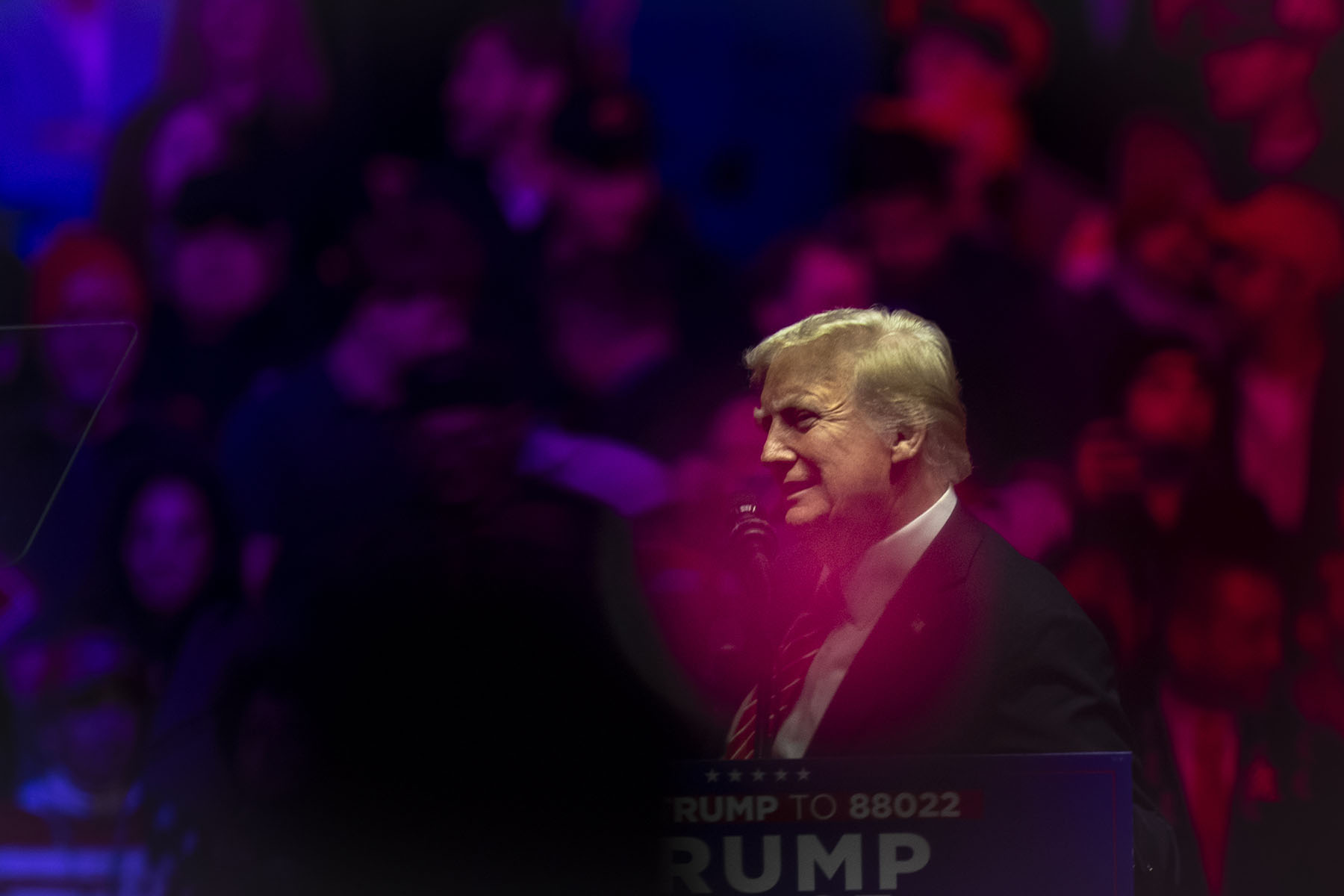 President Trump speaks during his pre-inauguration victory rally at Capitol One Arena.