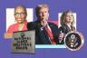 An illustrative image with a purple background featuring Donald Trump, the National Labor Relations Board logo and the Equal Employment Opportunity Commission logo.
