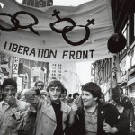 Demonstrators with the Gay Liberation Front march on Times Square in New York City in the fall of 1969