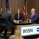 Wisconsin Supreme Court candidates Brad Schimel and Susan Crawford participate in a debate.