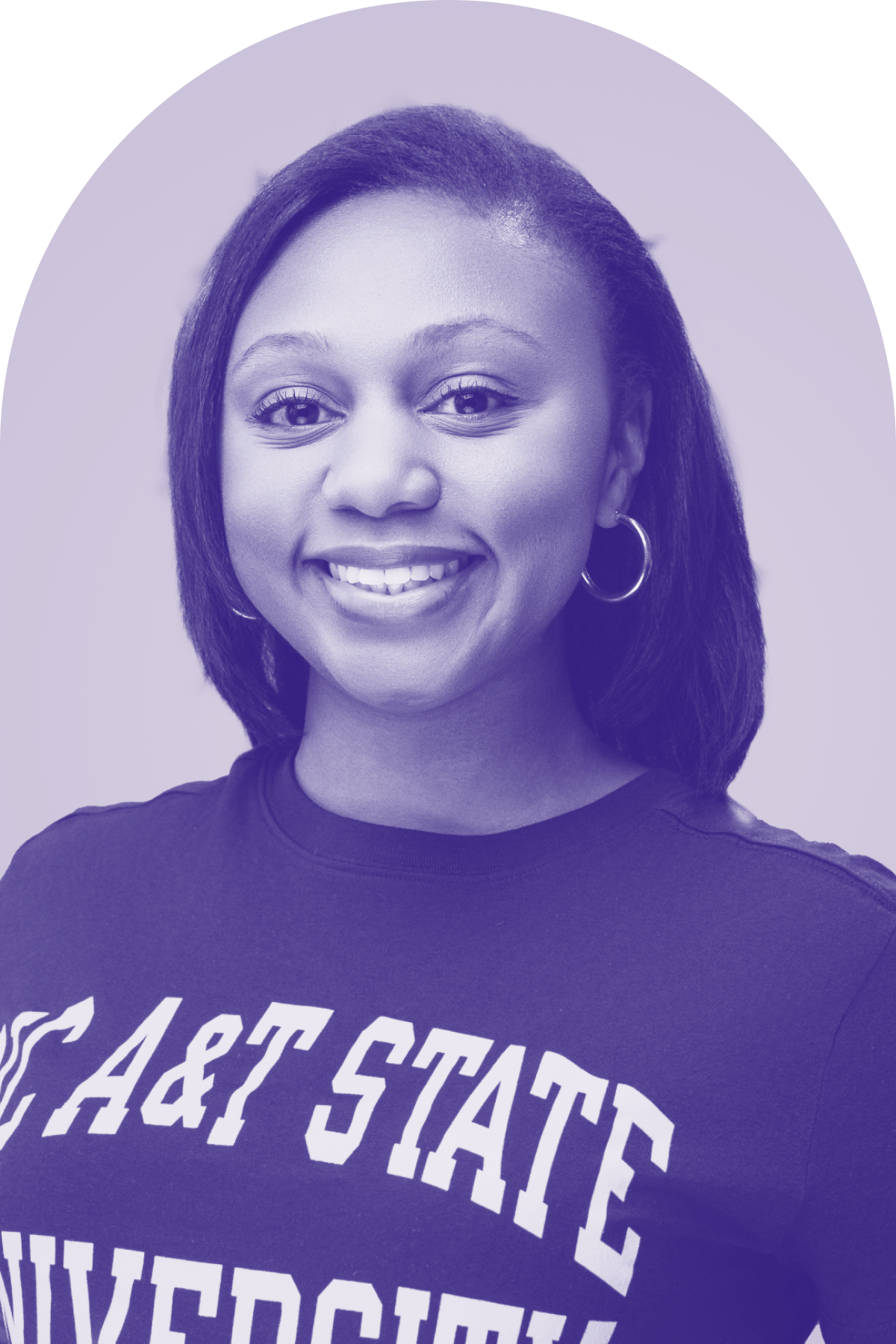 A purple headshot of 19th fellow Alexis Wray.