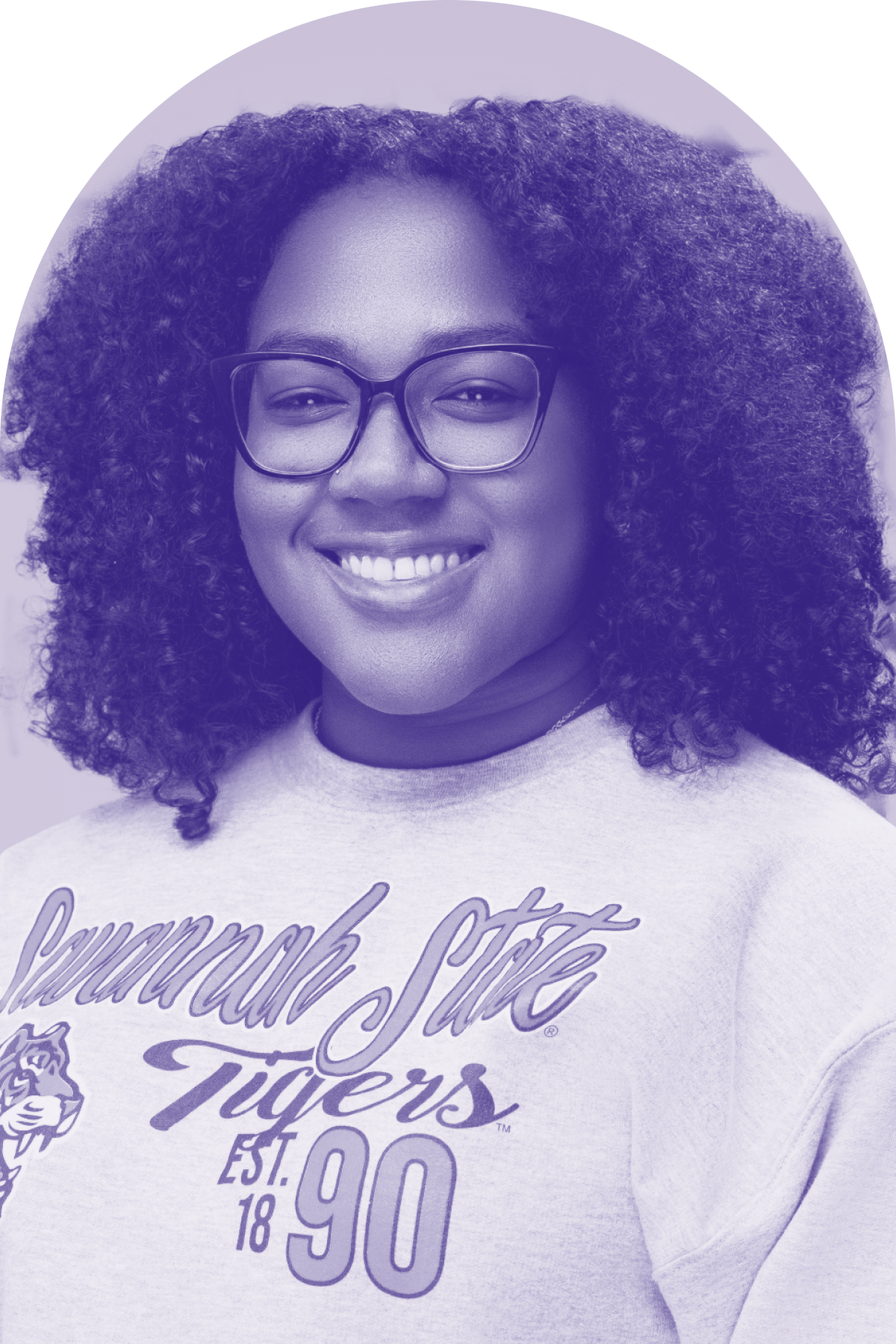 A purple headshot of 19th fellow Eden Turner.