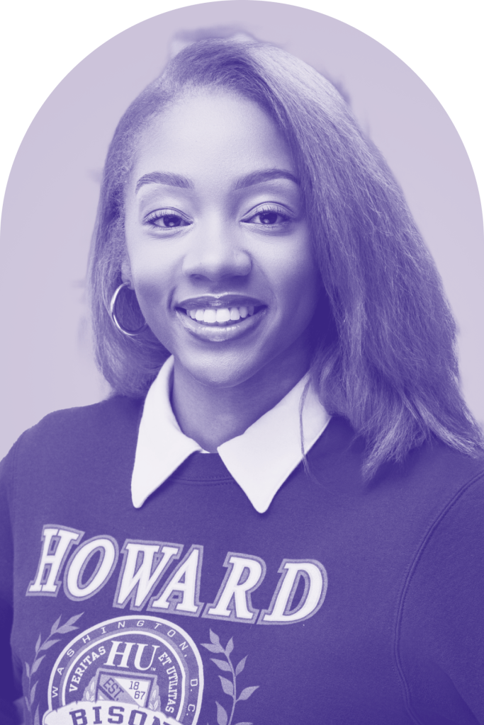 A purple headshot of 19th fellow Sabreen Dawud.