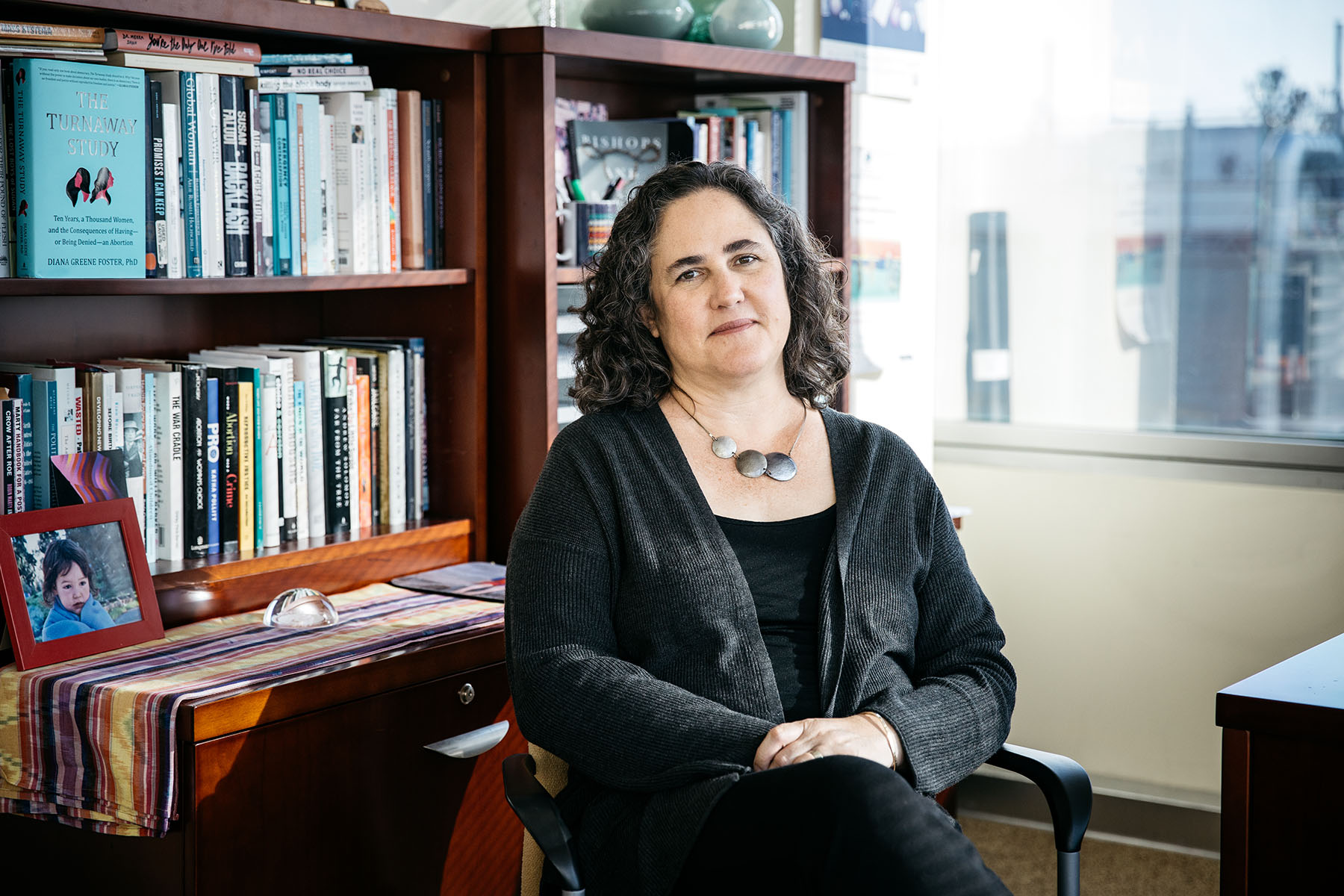 Diana Greene Foster poses for a portrait in her office.