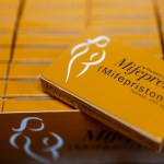 Boxes of mifepristone.