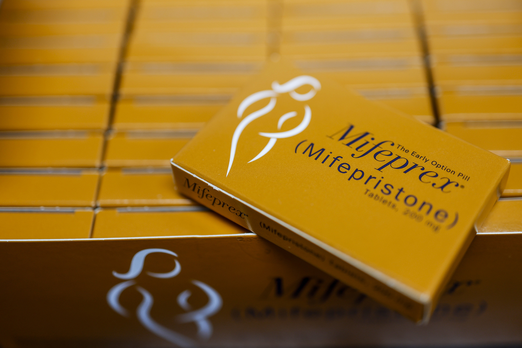 Boxes of mifepristone.