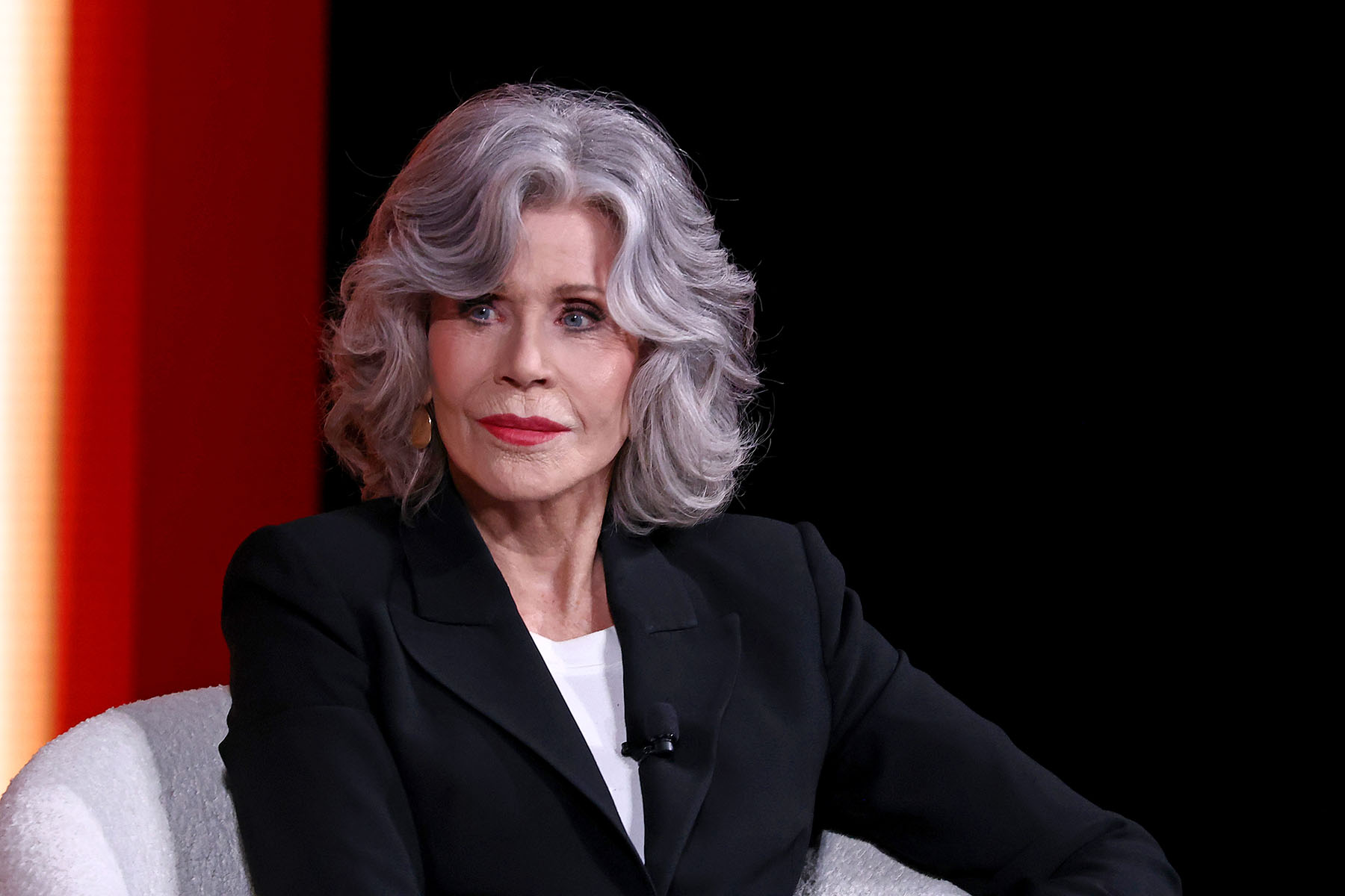 Jane Fonda speaks onstage in New York City.