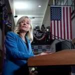 Virginia Democratic gubernatorial candidate, former Rep. Abigail Spanberger speaks to supporters during a rally at her alma mater.