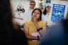 Yessenia Ruano stands amongst friends, family, and immigration supporters during a press conference at Milwaukee Mitchell International Airport before departing for El Salvador on June 17, 2025, in Milwaukee, Wisconsin.