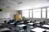 An empty classroom.
