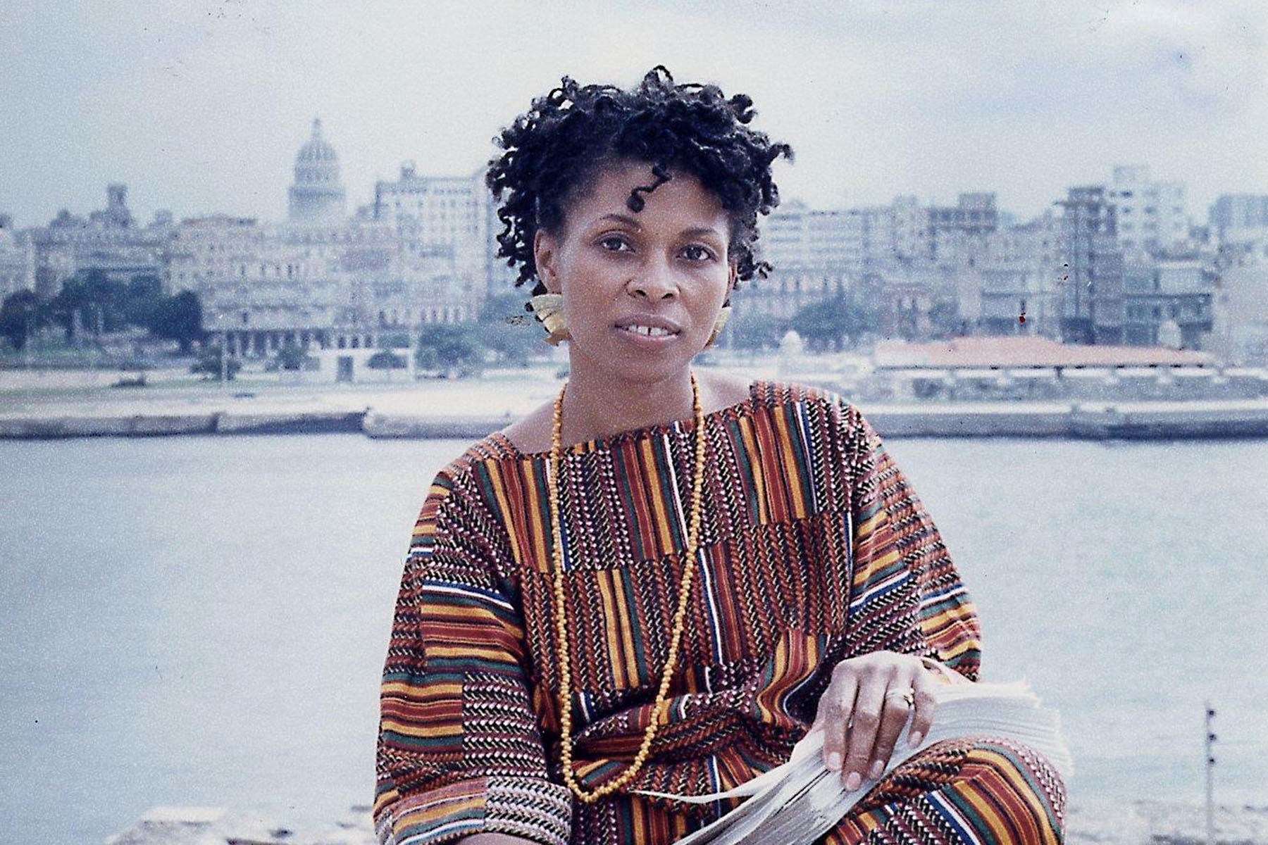 Assata Shakur holds the manuscript of her autobiography in Havana, Cuba.