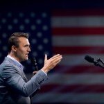 Charlie Kirk, who founded Turning Point USA, speaks at the Palm Beach Convention Center.