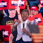 Winsome Earle-Sears speaks at a campaign stop.