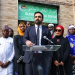 New York City mayoral candidate Zohran Mamdani speaks about Islamophobia outside of the Islamic Cultural Center of the Bronx