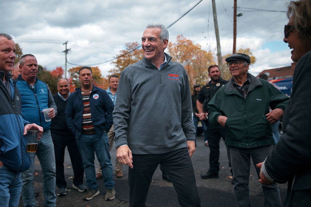 Republican gubernatorial candidate for New Jersey Jack Ciattarelli meets with supporters.