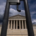 Clouds are seen above the U.S. Supreme Court building.