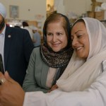 Ghazala Hashmi, Virginia State Senator and candidate for Lieutenant Governor of Virginia, takes a selfie with a supporter.