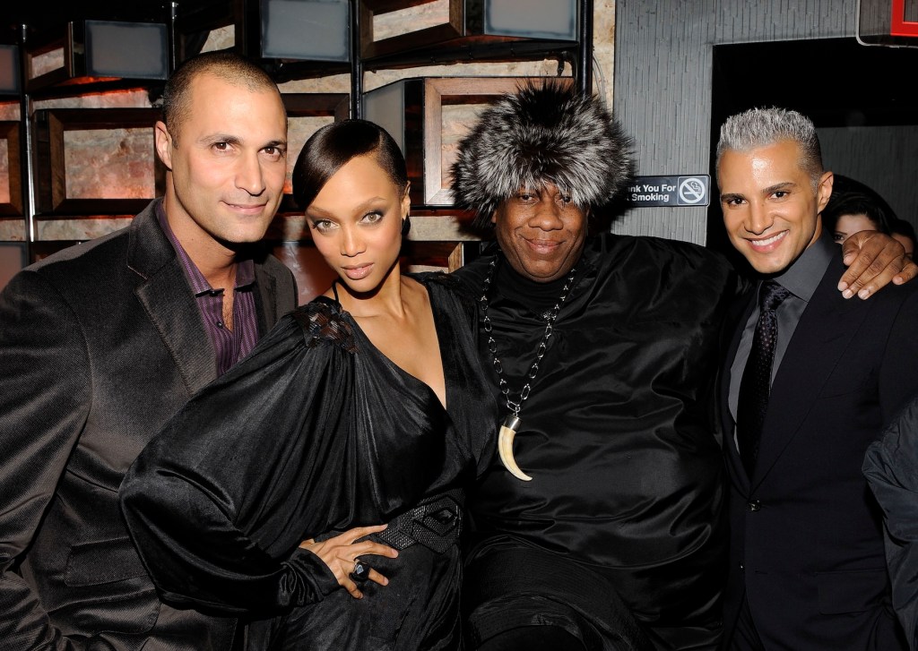 Nigel Barker, Tyra Banks, Vogue Editor-at-Large Andre Leon Talley and Jay Manuel attend an event in New York City in 2010.