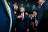 President Donald Trump enters the House Chamber to deliver the State of the Union address at the Capitol.