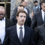 Meta CEO Mark Zuckerberg leaves the Federal Courthouse in downtown Los Angeles.