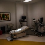 An exam table in a room where surgeries, including abortions, are performed is seen at a Planned Parenthood Health Center.