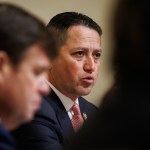 Rep. Tony Gonzales, center, has come under scrutiny over an affair with a former aide (not pictured).