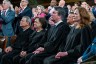 From left, Chief Justice John Roberts, Justice Elena Kagan, Justice Brett Kavanaugh and Justice Amy Coney Barrett listen as President Trump delivers the State of the Union address.