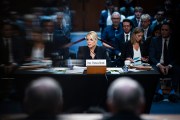 Attorney General Pam Bondi testifies during a hearing on Capitol Hill.