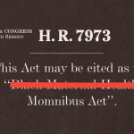 A graphic shows the text “119th Congress 2d Session H.R. 7973” above a cropped excerpt of legislative text reading, “This Act may be cited as the ‘Black Maternal Health Momnibus Act.’” A red bar obscures the words “Black Maternal Health.”