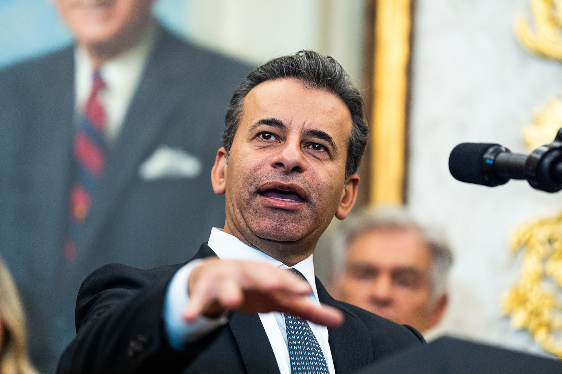 Commissioner of Food and Drug Administration Marty Makary speaks during an event in the Oval Office.
