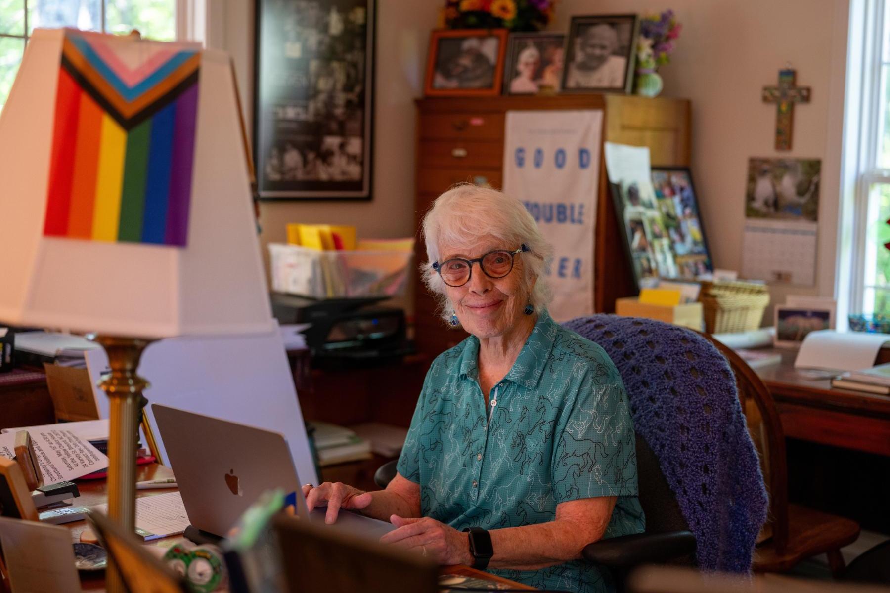 Rev. Carter Heyward at her home near Brevard, North Carolina.