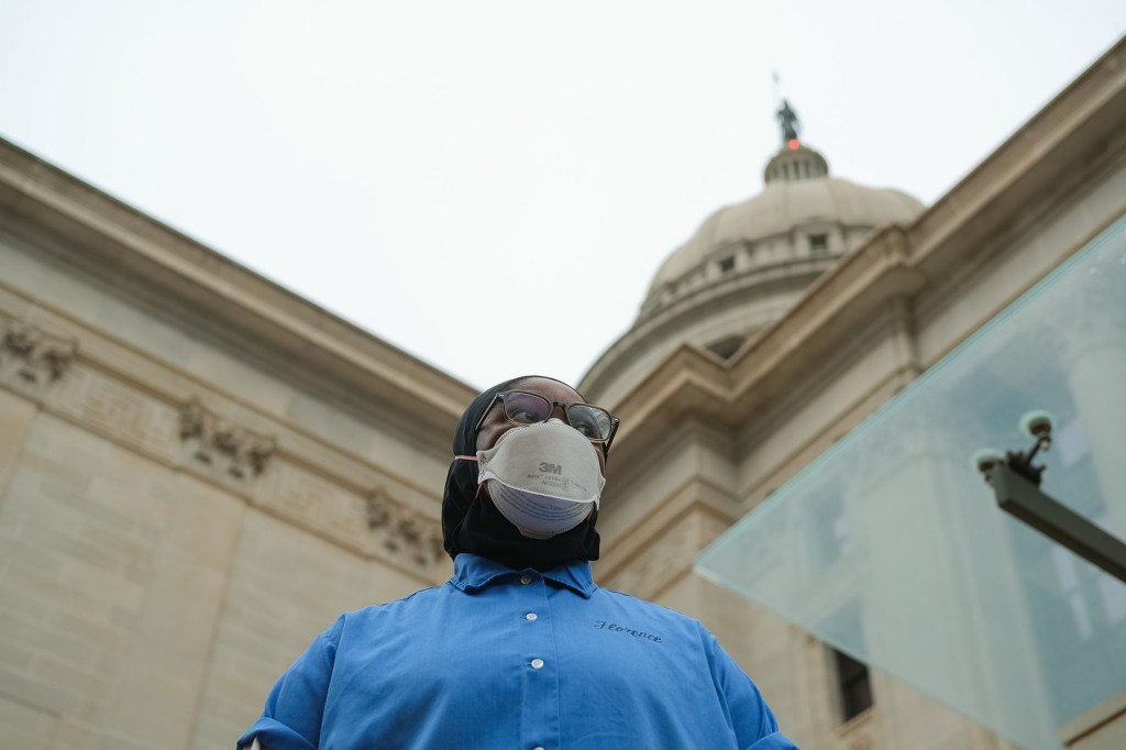 Mo Turner stands for a portrait in front of Oklahoma State Capitol Building.