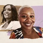 Portraits of the two women in an illustration.