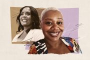 Portraits of the two women in an illustration.