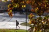 Cornell University students walks through campus in Ithaca, New York
